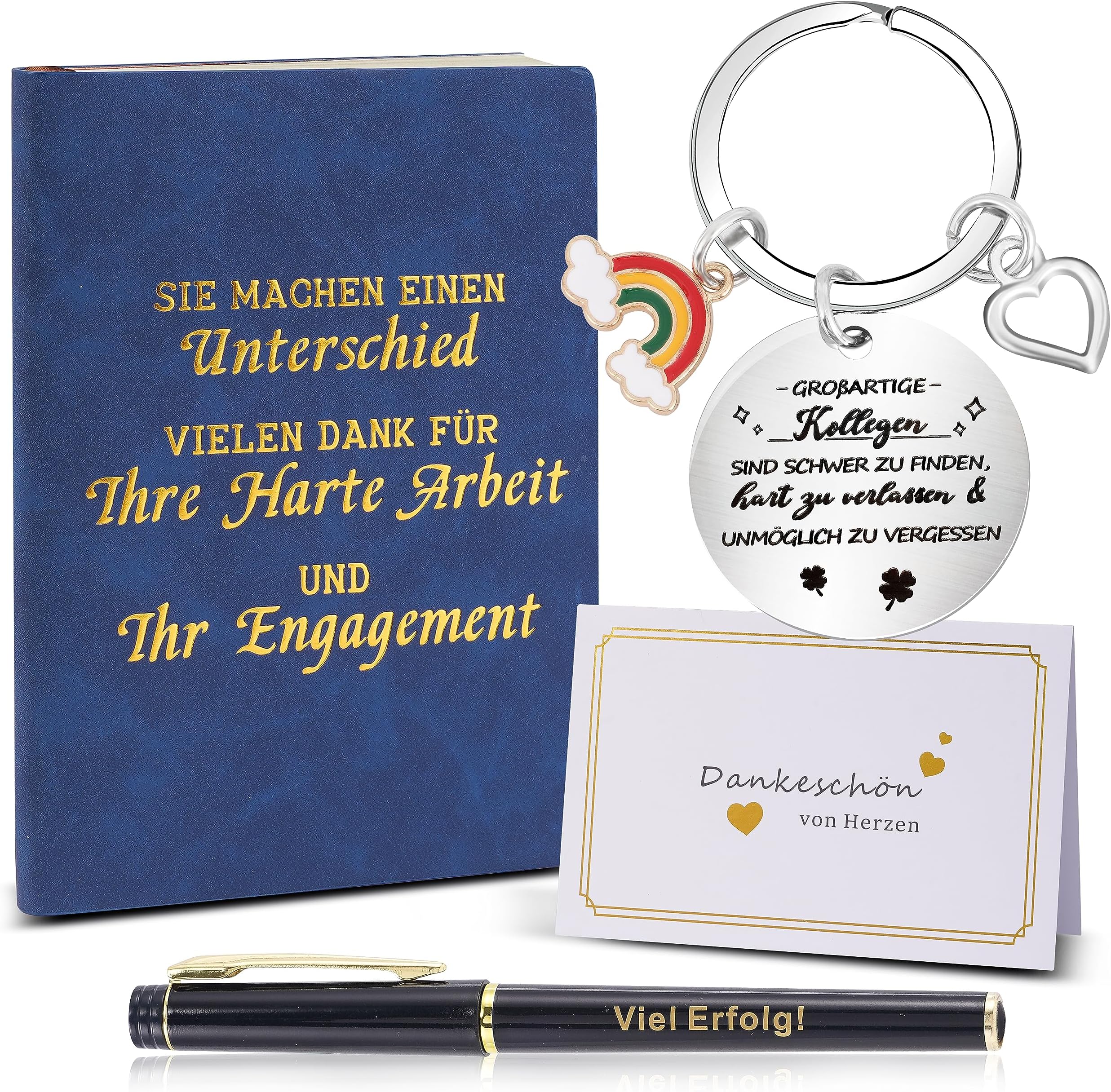 GiftGem Abschiedsgeschenk-Set Für Kollegen - 3-teiliges Dankeset Mit Jutebeutel & Engel-Anhänger