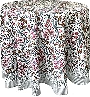Vista 38 de ATOSII Amalfi - Mantel rectangular de otoño 100% algodón, bohemio, estampado a mano, para cocina, mesa de comedor, lino, decoración de otoño