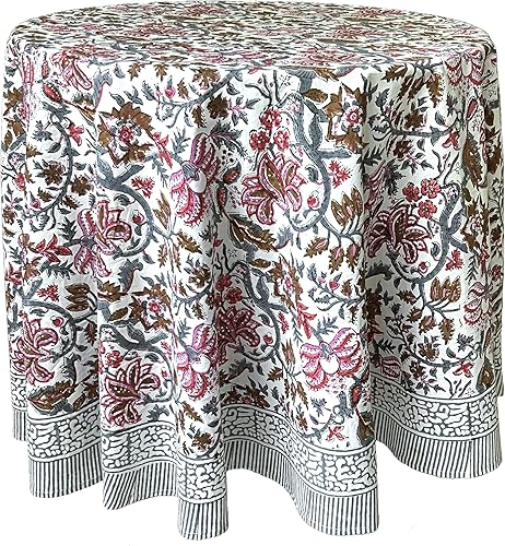 Miniatura 110 de ATOSII Amalfi - Mantel rectangular de otoño 100% algodón, bohemio, estampado a mano, para cocina, mesa de comedor, lino, decoración de otoño