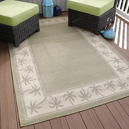 Amazon.com: Lavish Home Palm Trees Indoor/Outdoor Area Rug, 5' x 7'7 ...