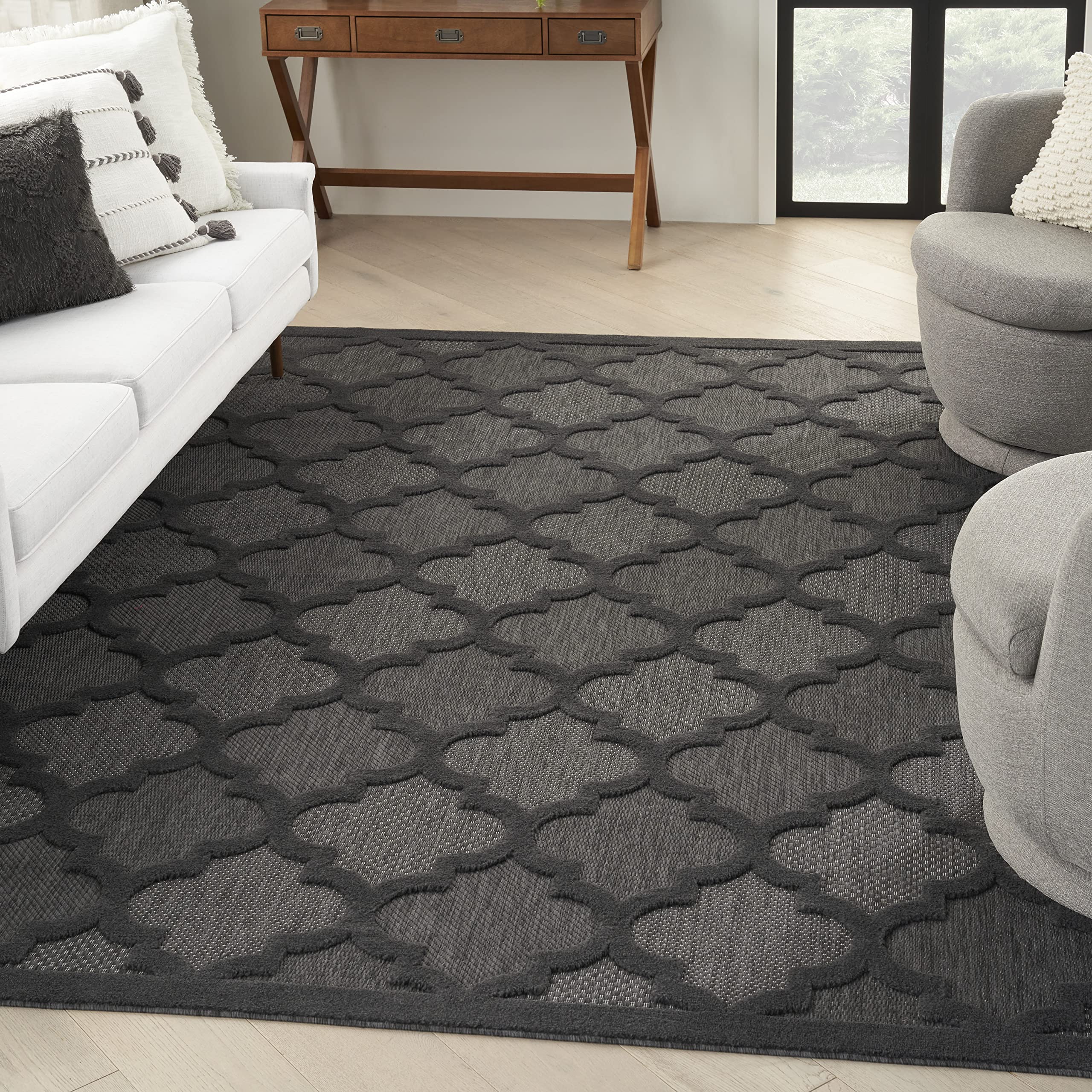 Nourison Home Easy Care Charcoal Black 12' x 15' Area Rug
