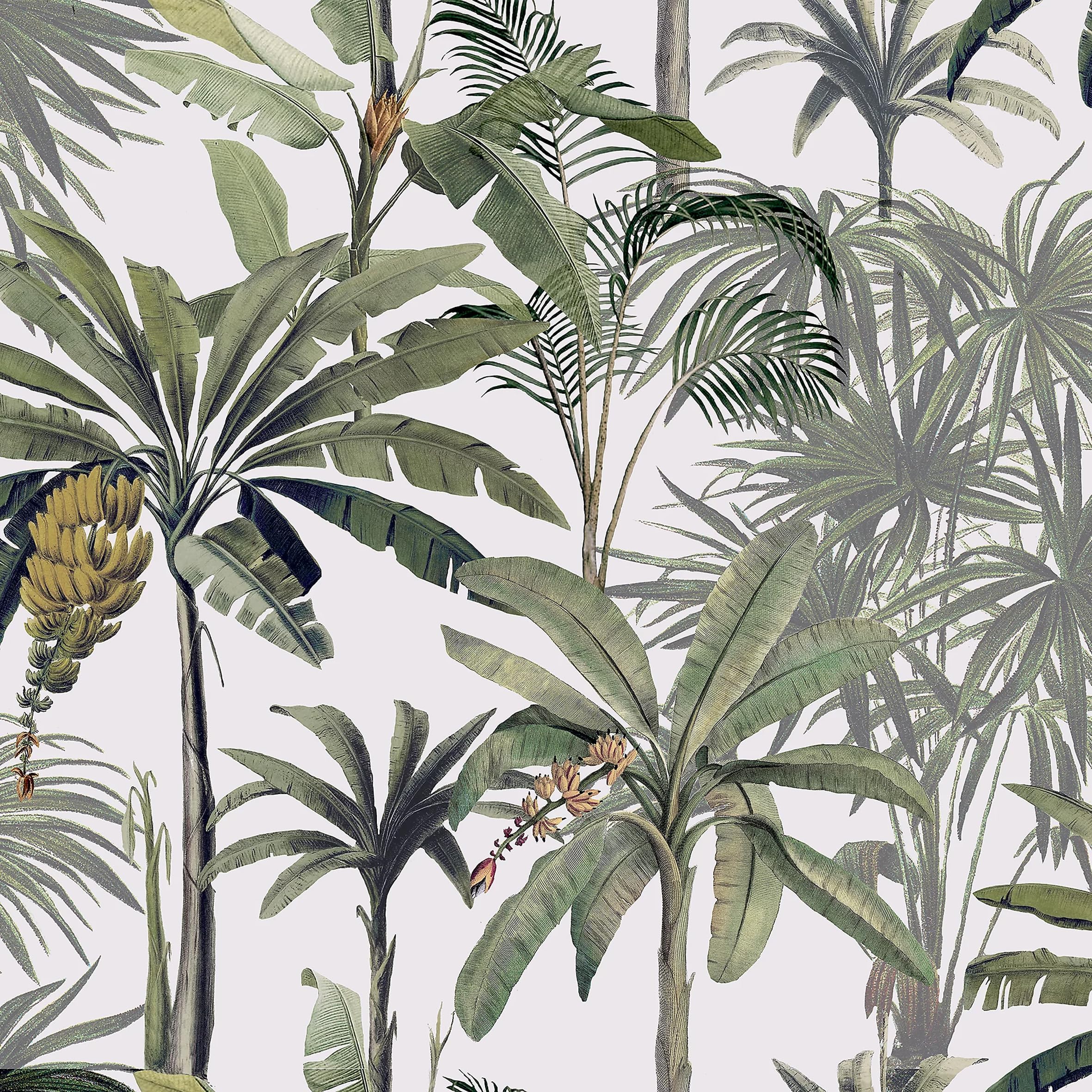 Urbn Living (Banana Palm Trees Vinyl Textured Wallpaper 180Gsm) 220/280 Gsm Goodhome Vinyl Wallpaper Paste Rolls