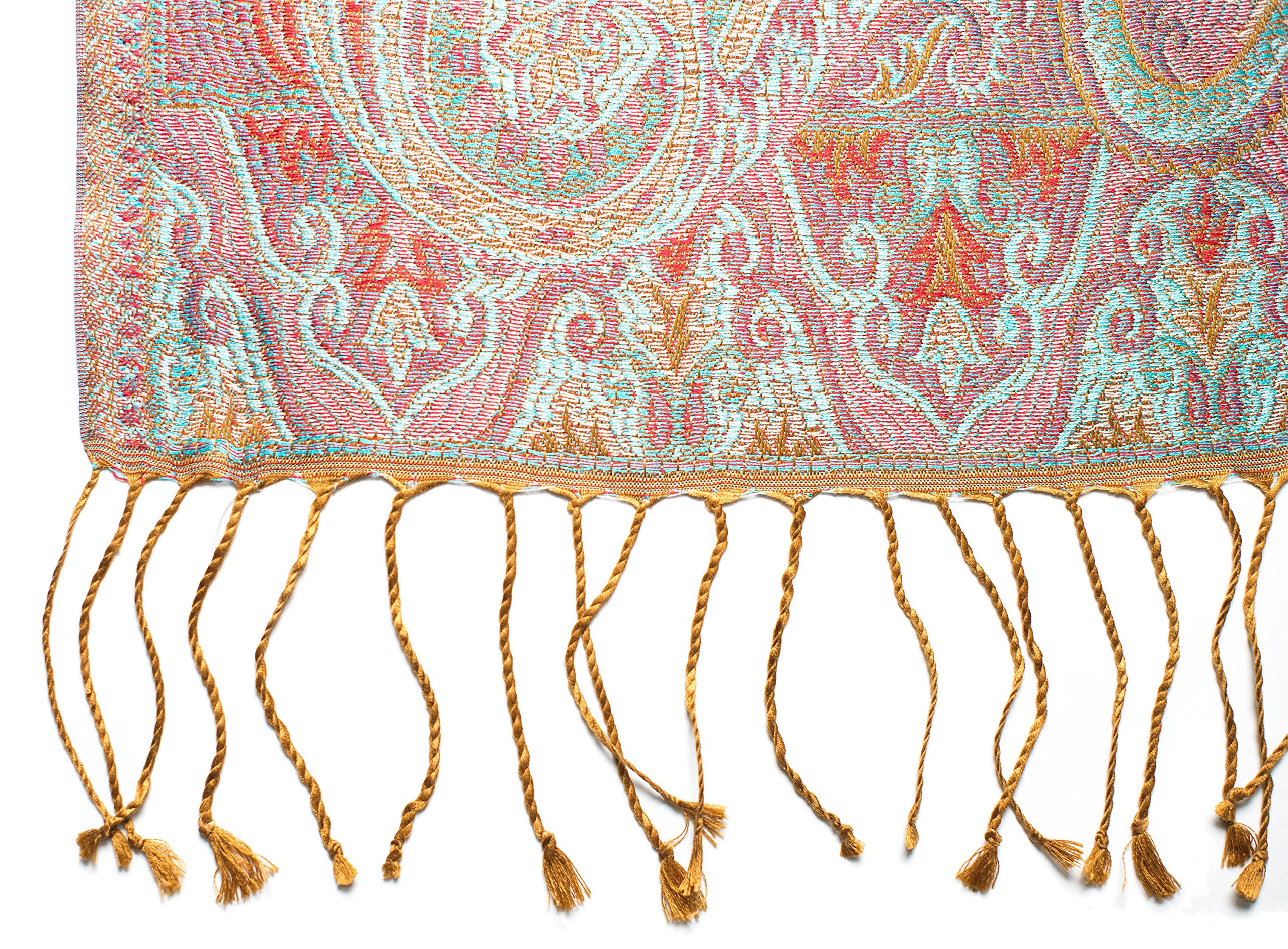 Pashmina bufanda de 100% seda de la India para hombres y mujeres, patrón cachemir/paisley, 160 x 35 cm - pañuelo de seda pura - muchos diseños diferentes