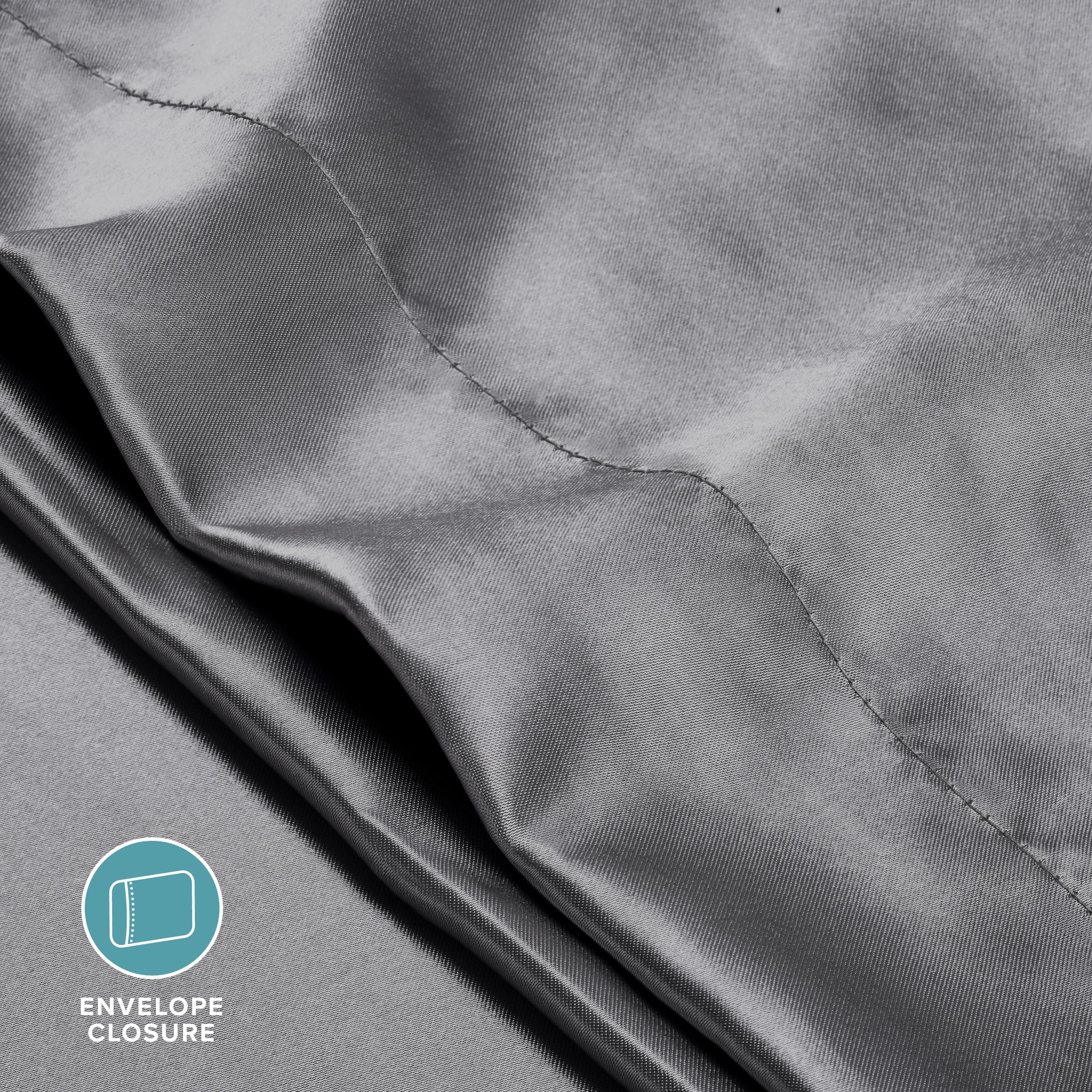 Bare Home 100% Mulberry Silk Pillowcase Envelope (King, Grey)