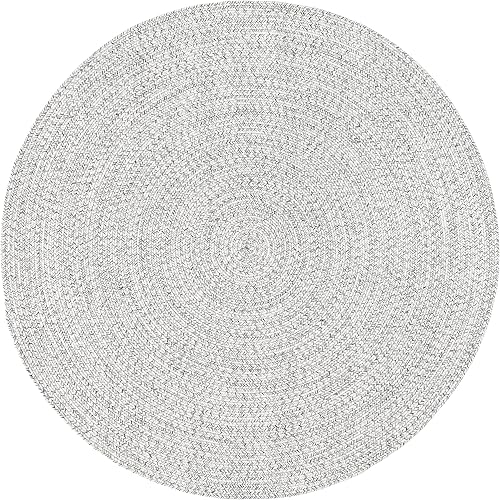 Miniatura 3 de nuLOOM Wynn - Alfombra decorativa trenzada para interiores y exteriores, 3 x 5pies, ovalada, marfil