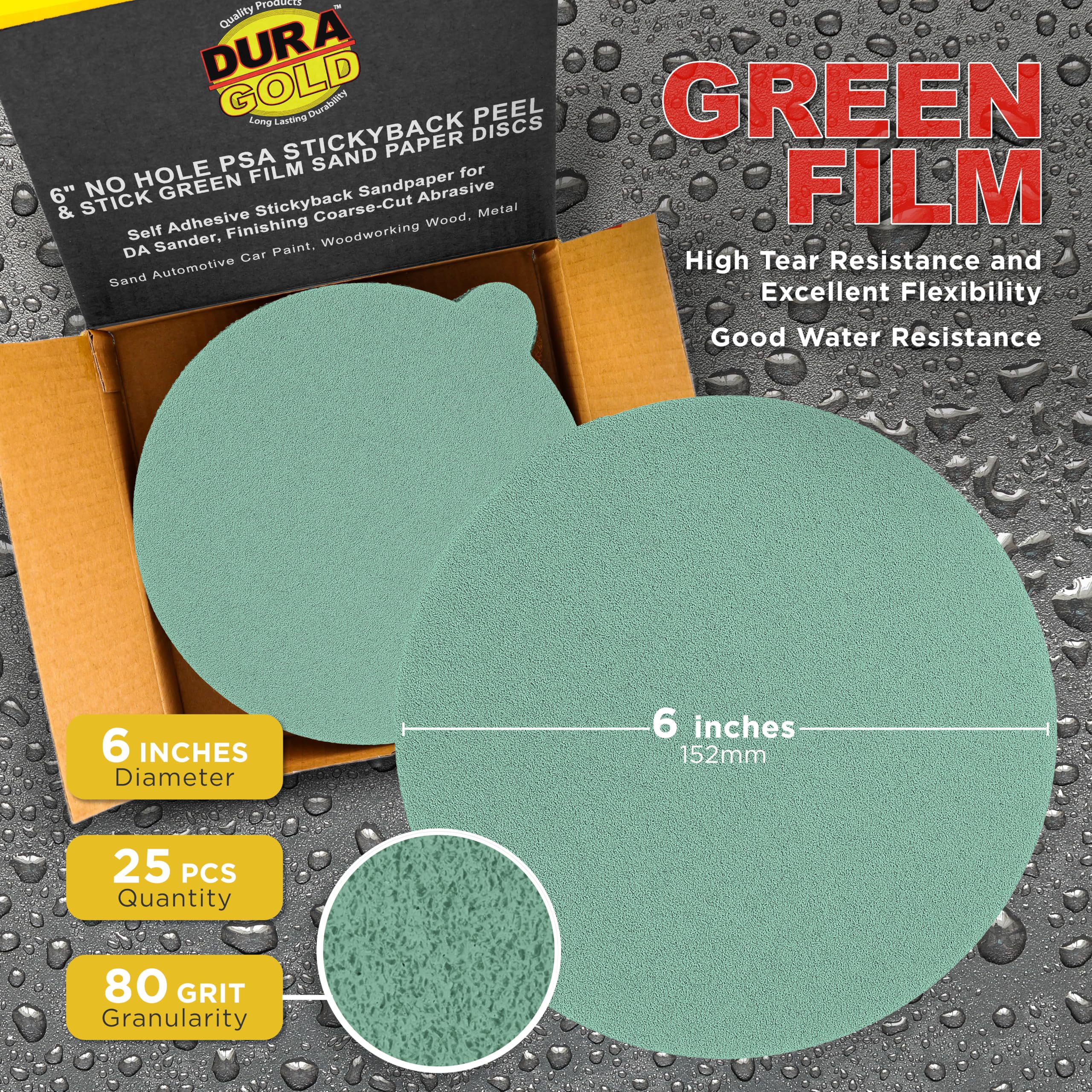 Dura-Gold 6" Sanding Discs - 80 Grit (Box of 25) -2