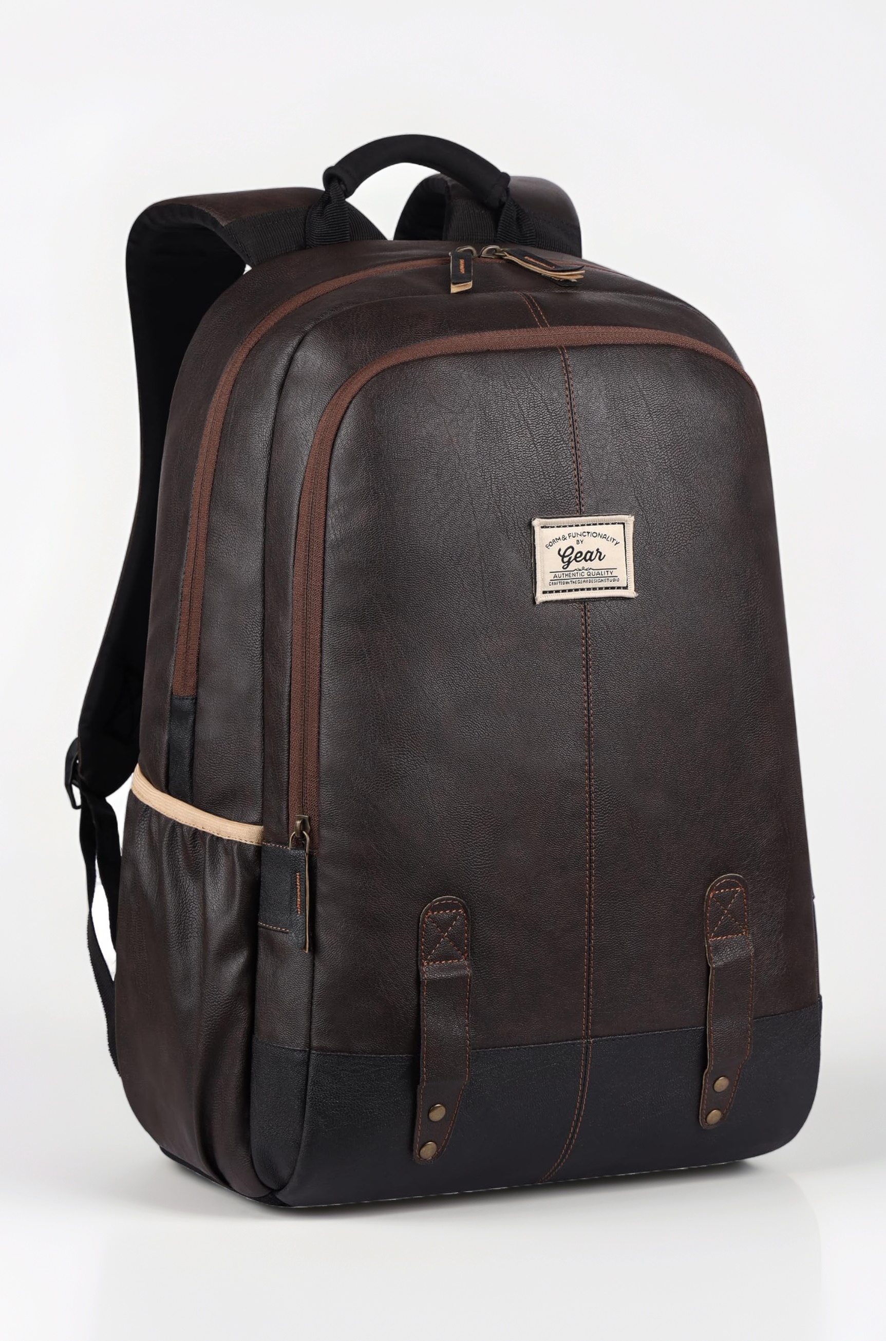 - Classic Anti Theft Faux Leather 18 inch 48 cms Brown Laptop Backpack (LBPCLSLTH0201)