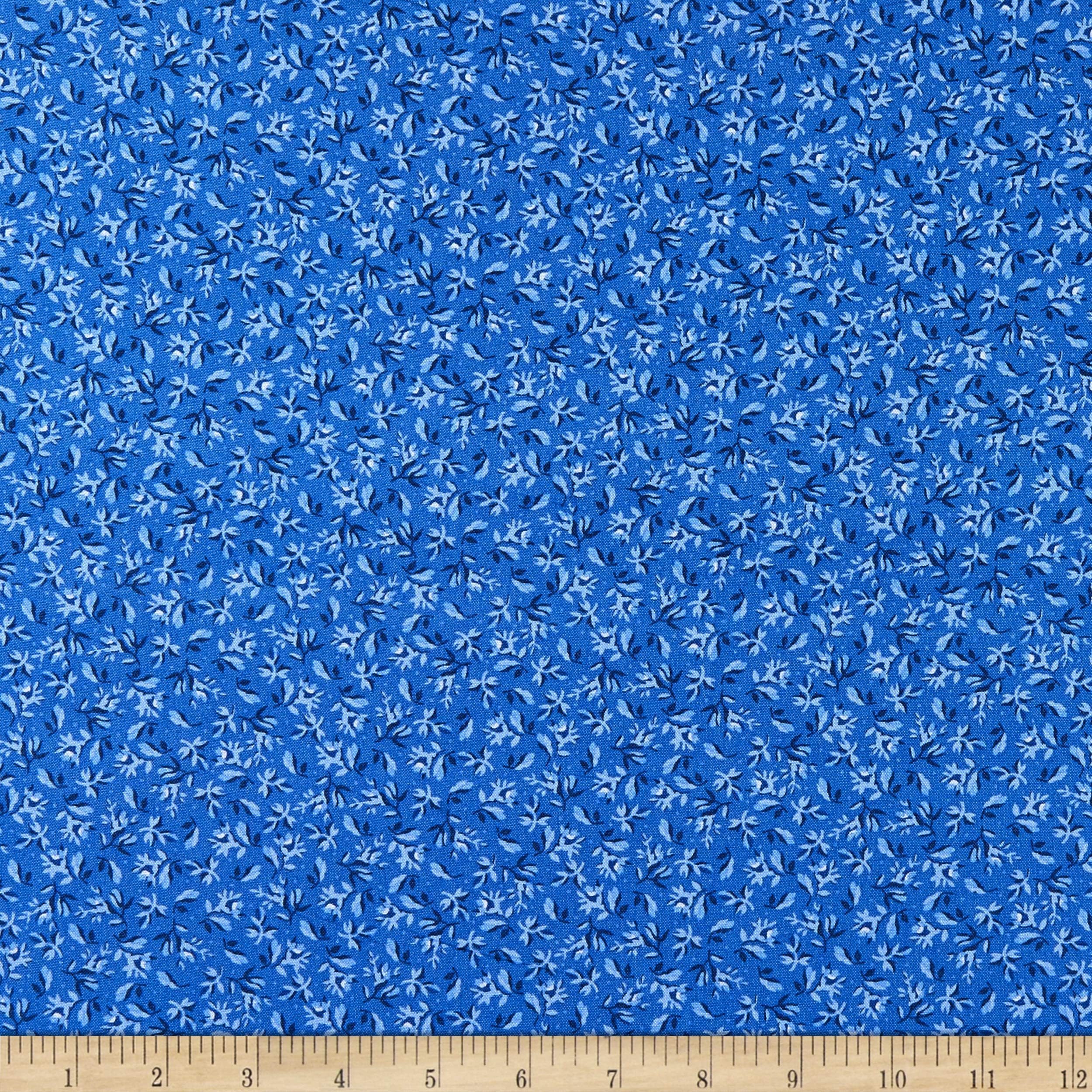 Maywood Studio Silver Jubilee Small Floral Navy, Fabric by the Yard