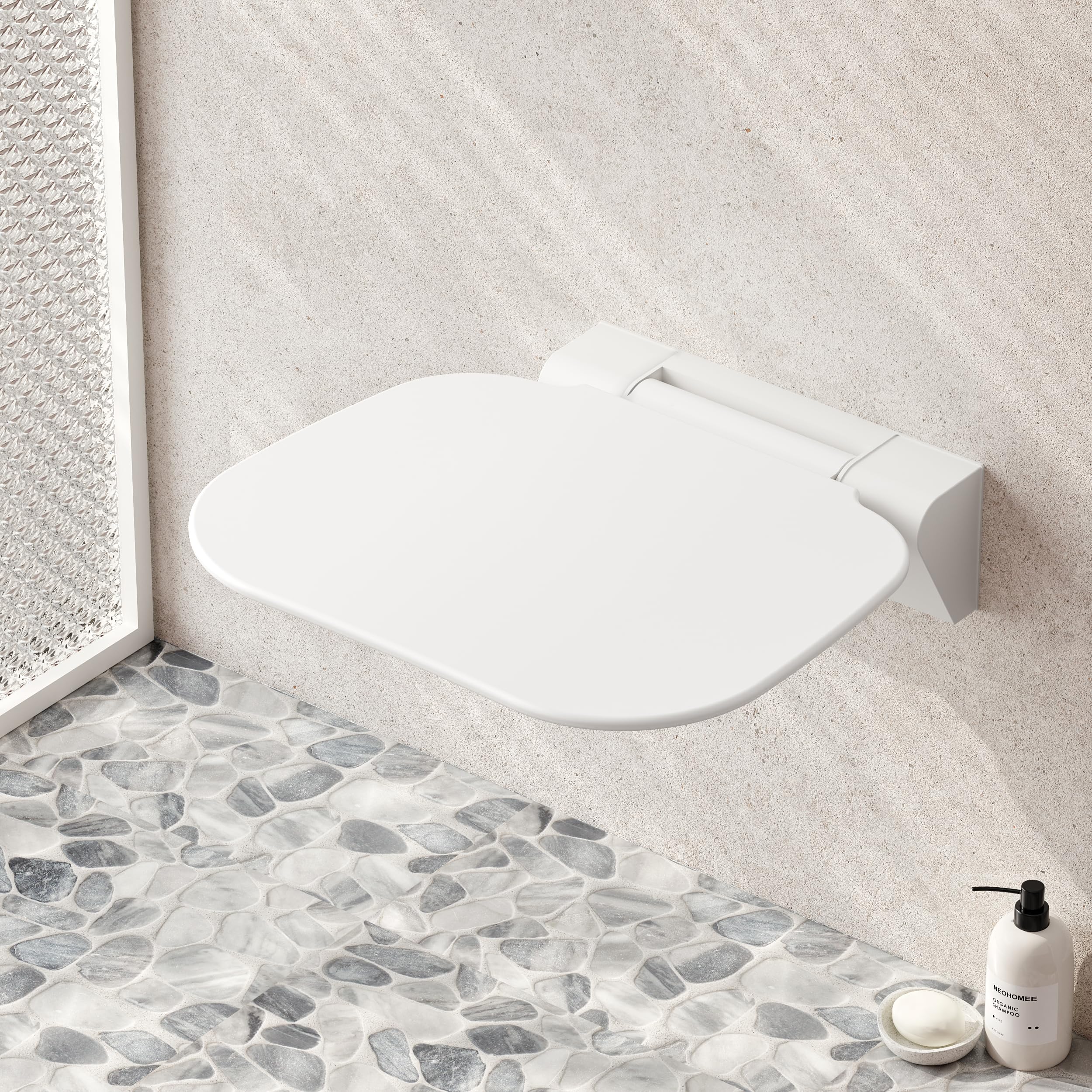 Asiento de ducha plegable montado en la pared, silla de ducha plegable, soporta hasta 200 kg, con UF, asiento de ducha extraancho para personas mayores, taburete antideslizante para ducha, 40