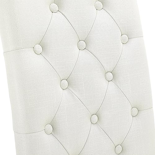 Miniatura 13 de Yaheetech Juego de 6 sillas de comedor tapizadas de tela con respaldo alto y patas de madera maciza para cocina, sala de estar, restaurante, estilo