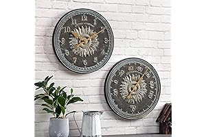 FirsTime & Co. Verdigris Calisto Sunflower Outdoor Clock and Thermometer 2-Piece Set