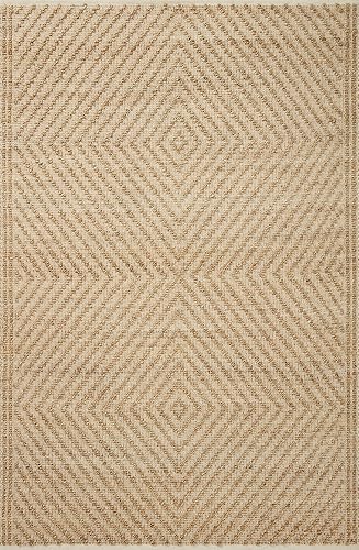 Miniatura 4 de Angela Rose x Loloi Colton Collection CON-04 - Alfombra decorativa de 4 pies x 6 pies 0 pulgadas, color naturalmarfil