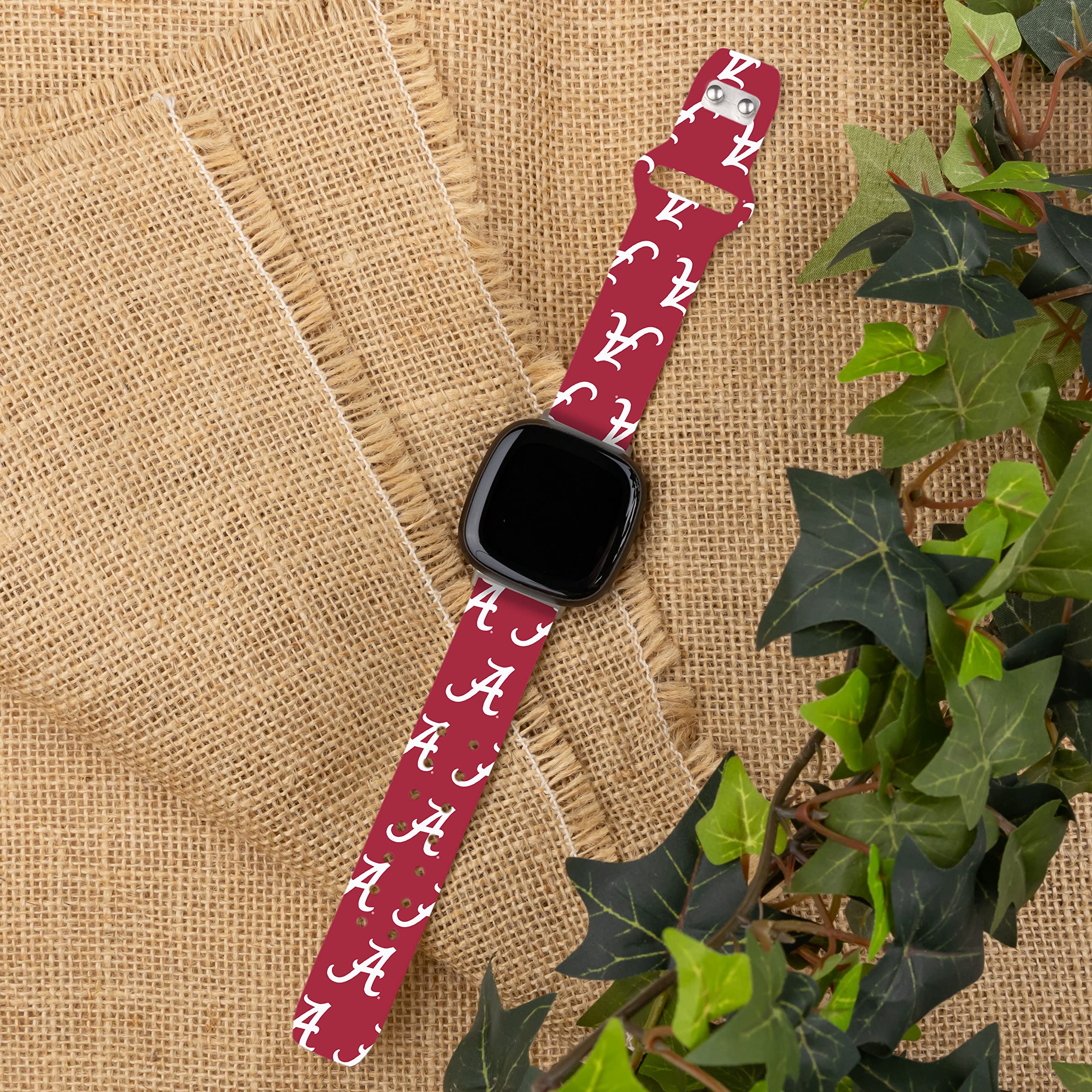 Affinity Bands Alabama Crimson Tide HD Watch Band Compatible with Fitbit Versa 3 & Sense 1 (Short Repeating)