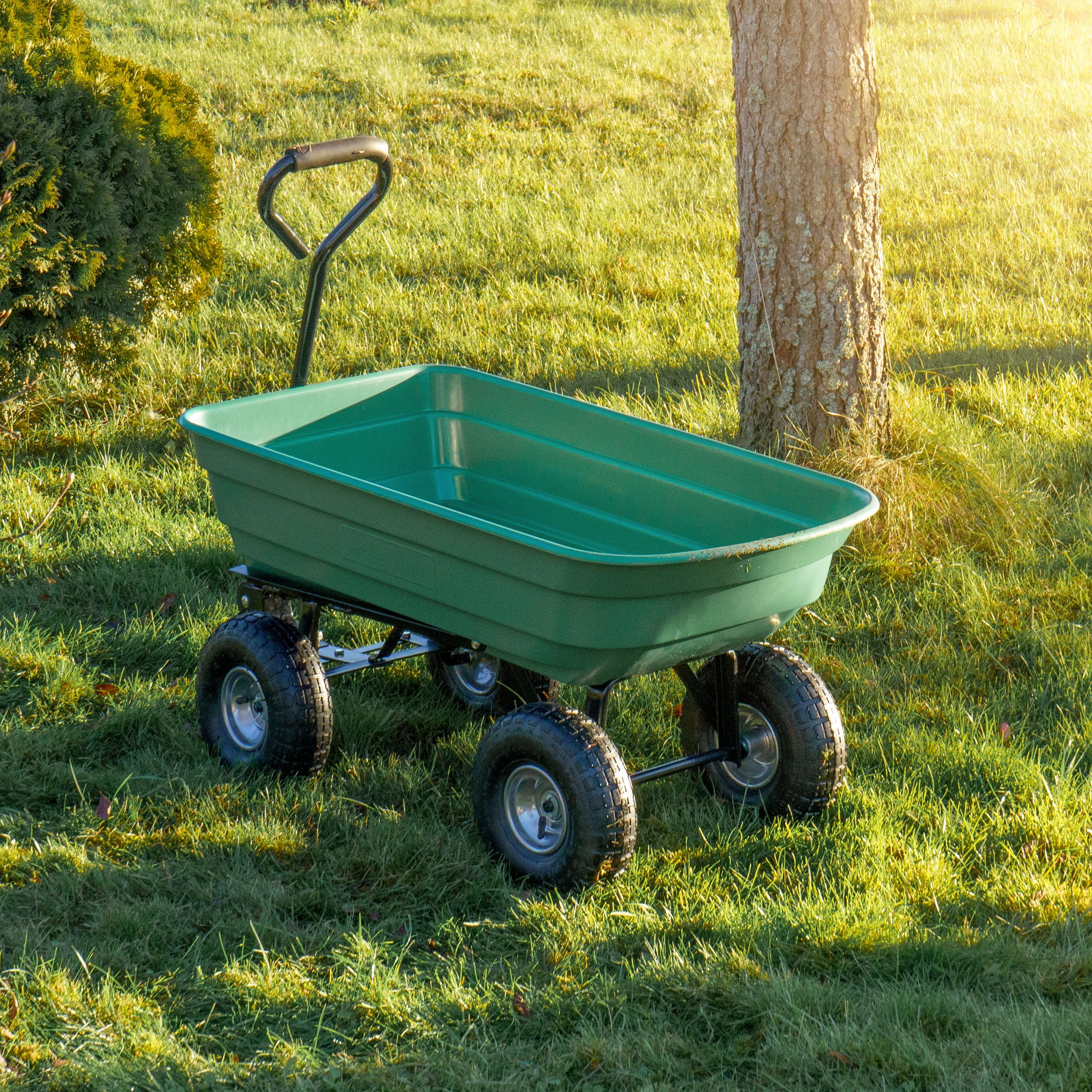 Wózek transportowy ogrodowy do Ogrodu z Plandeką Taczka Przyczepka ogrodowa Udźwig 450 kg Porządki Ogrodowe