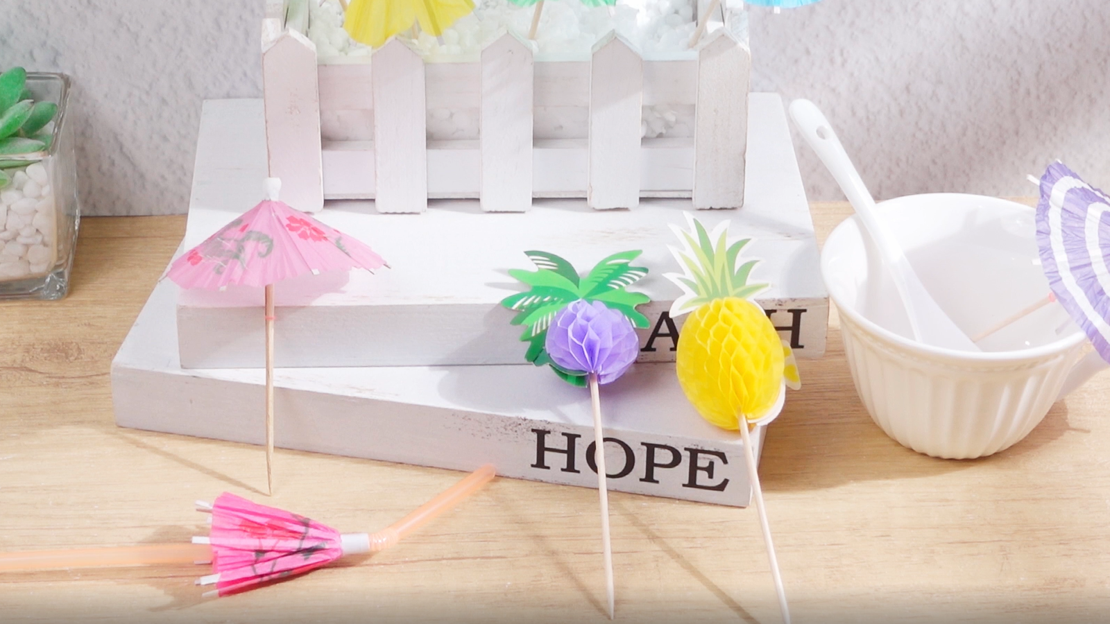 Potchen 200 accesorios de cóctel con sombrillitas y pitillos miniatura 7