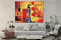 Vista 5 de SpiritualHands Máscaras africanas - Lienzo decorativo para pared, lienzo de dama africana, vibrante arte de pared africano hecho a mano