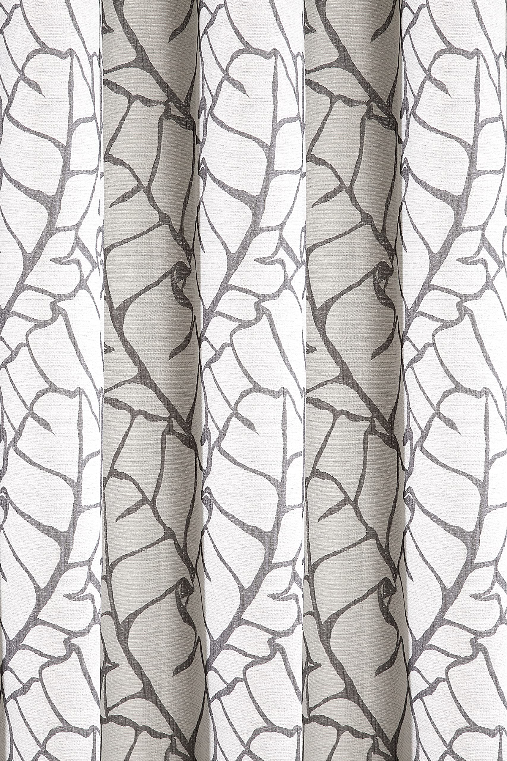 Verdi Jaqcuard Cleo Tab-Top Curtain 140 x 245 cm Grey, W 55.1" x L 96.5" (1 Panels) - Image 2