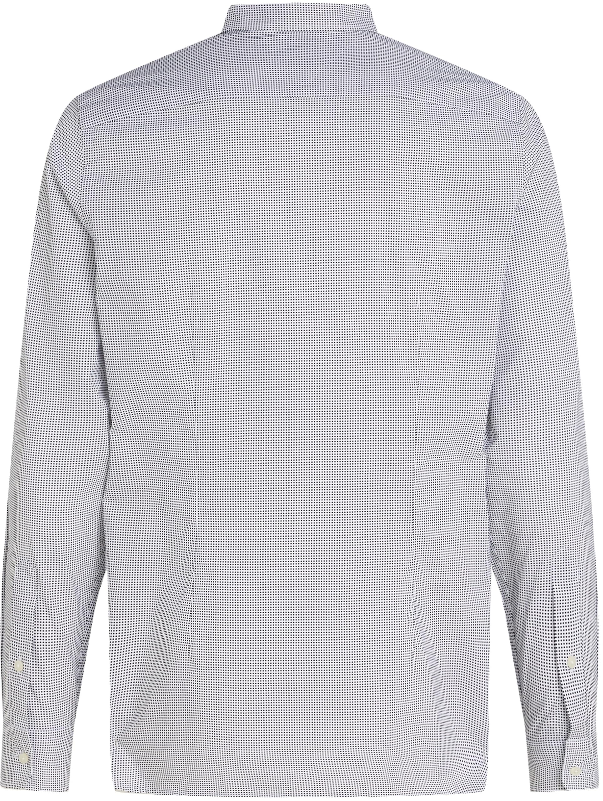 Tommy Hilfiger Męska koszula SF z mikronadrukiem MW0MW34571, L/S, biała, XXXL, Biały (optyczny biały/pustynne niebo), 3XL