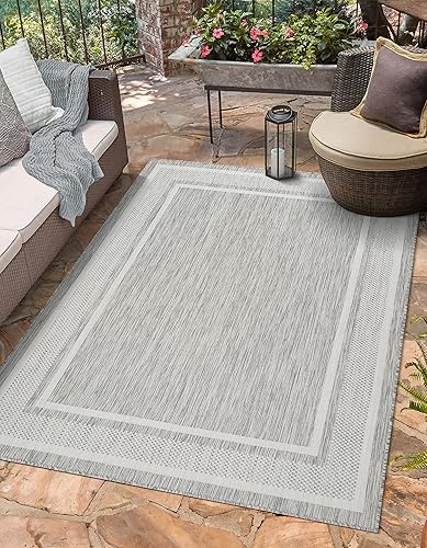 Vista 269 de Adiva Rugs - Alfombra para interior y exterior, tapete fácil de limpiar, resistente a la intemperie y las manchas, para comedor, patio, terraza