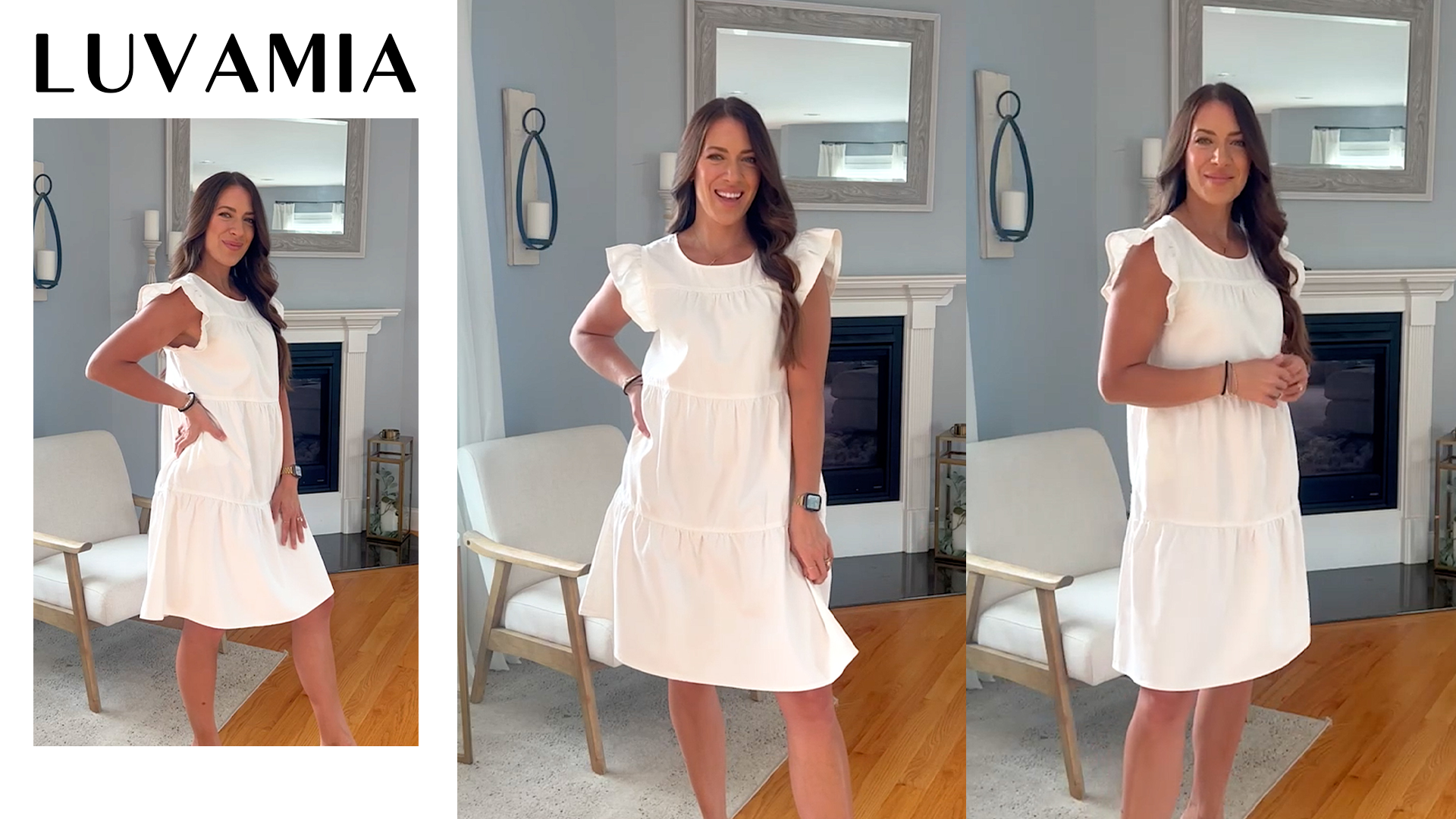 Amazon.com: Luvamia Ruffle Sleeve Babydoll Dress for Women - Jean