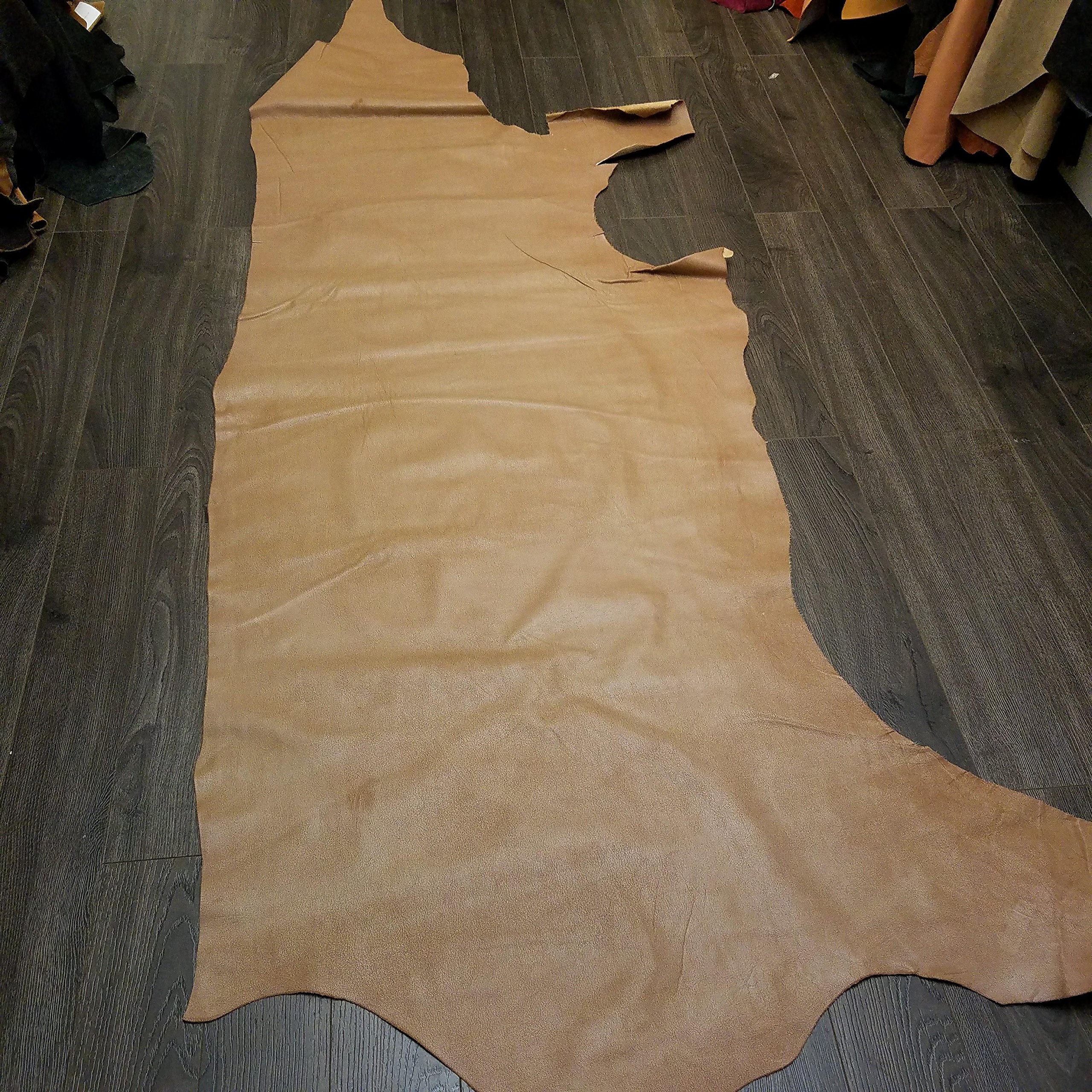 NAT Leathers Cognac Jazz 2.5-3.0 Nappa Soft Upholstery Grade Handbag Cowhide Genuine Cow Leather Hide Skin (21-24 sq.ft.)