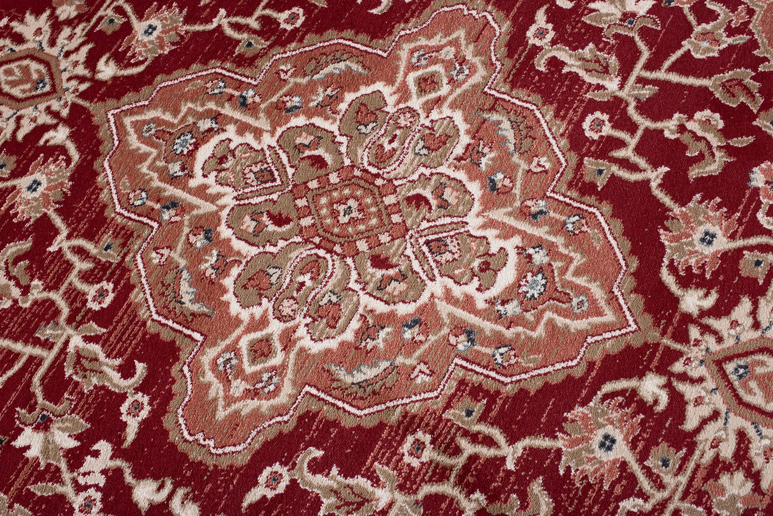 Mazovia Grand Tapis Couloir 200x300cm Rouge Classique Traditionnel Doux | Tapis pour Entrée Cuisine Bureau Salon Chambre Salle à Manger Chauffage au Sol Facile D'entretien Résistant aux Détergents