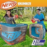 Vista 8 de NERF BUNKR BattleZone Switch - Juego de silla y reposapiés para videojuegos, asiento inflable para jugadores con funda de búnker y objetivo