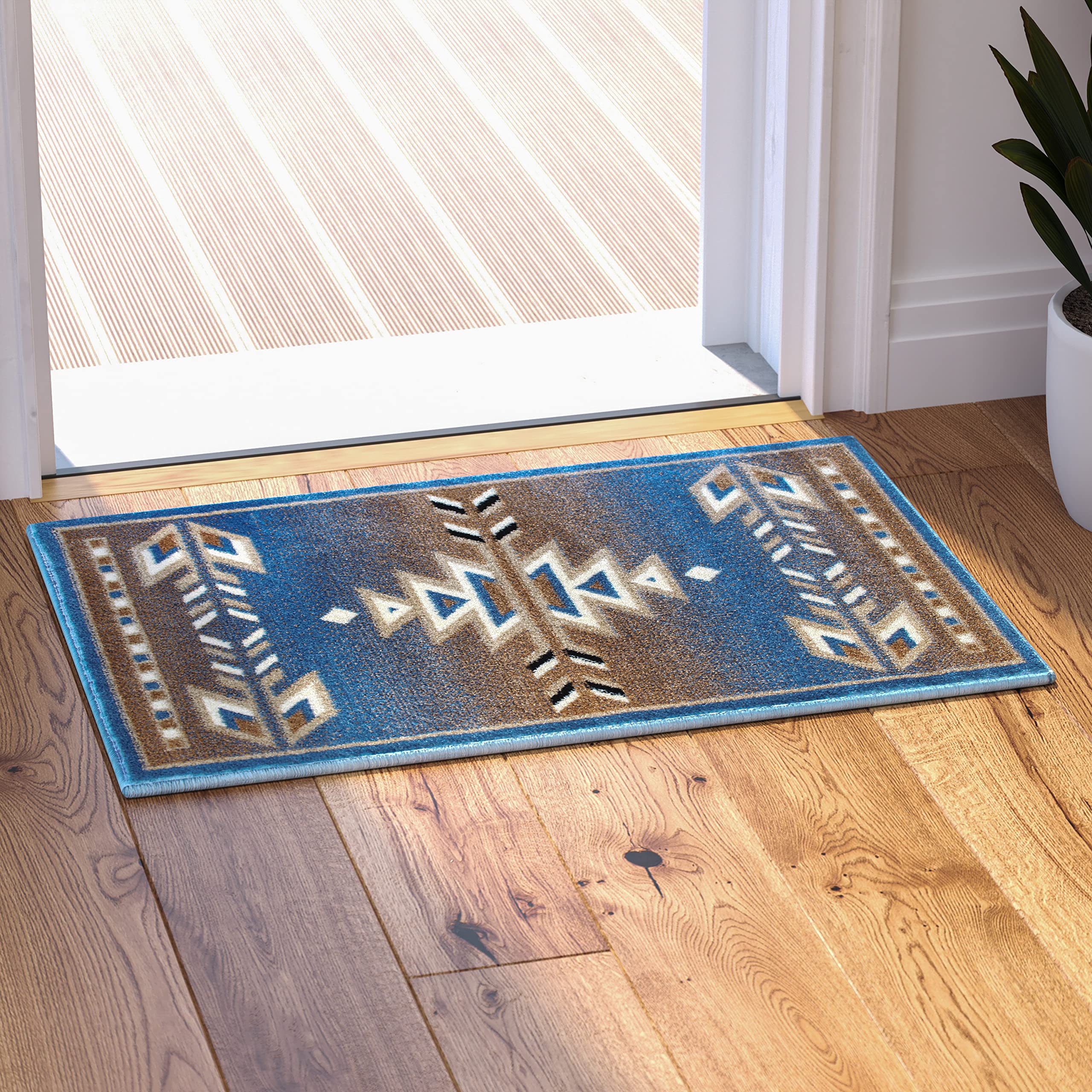 Masada Masada Rugs Southwest 2'x3' Native American Area Rug in Blue