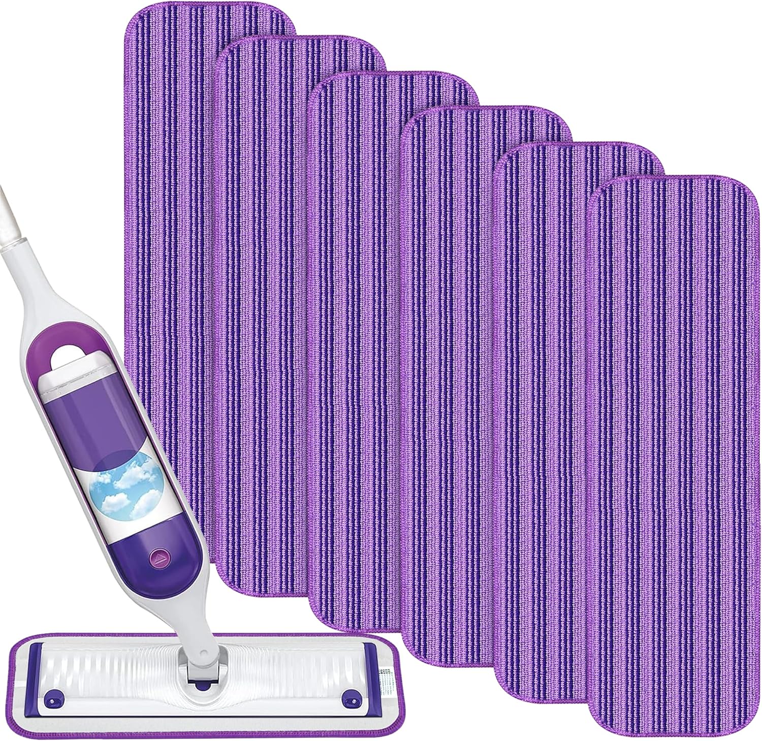 6 Pack Reusable Mop Pads for Swiffer PowerMop, Power Mop
