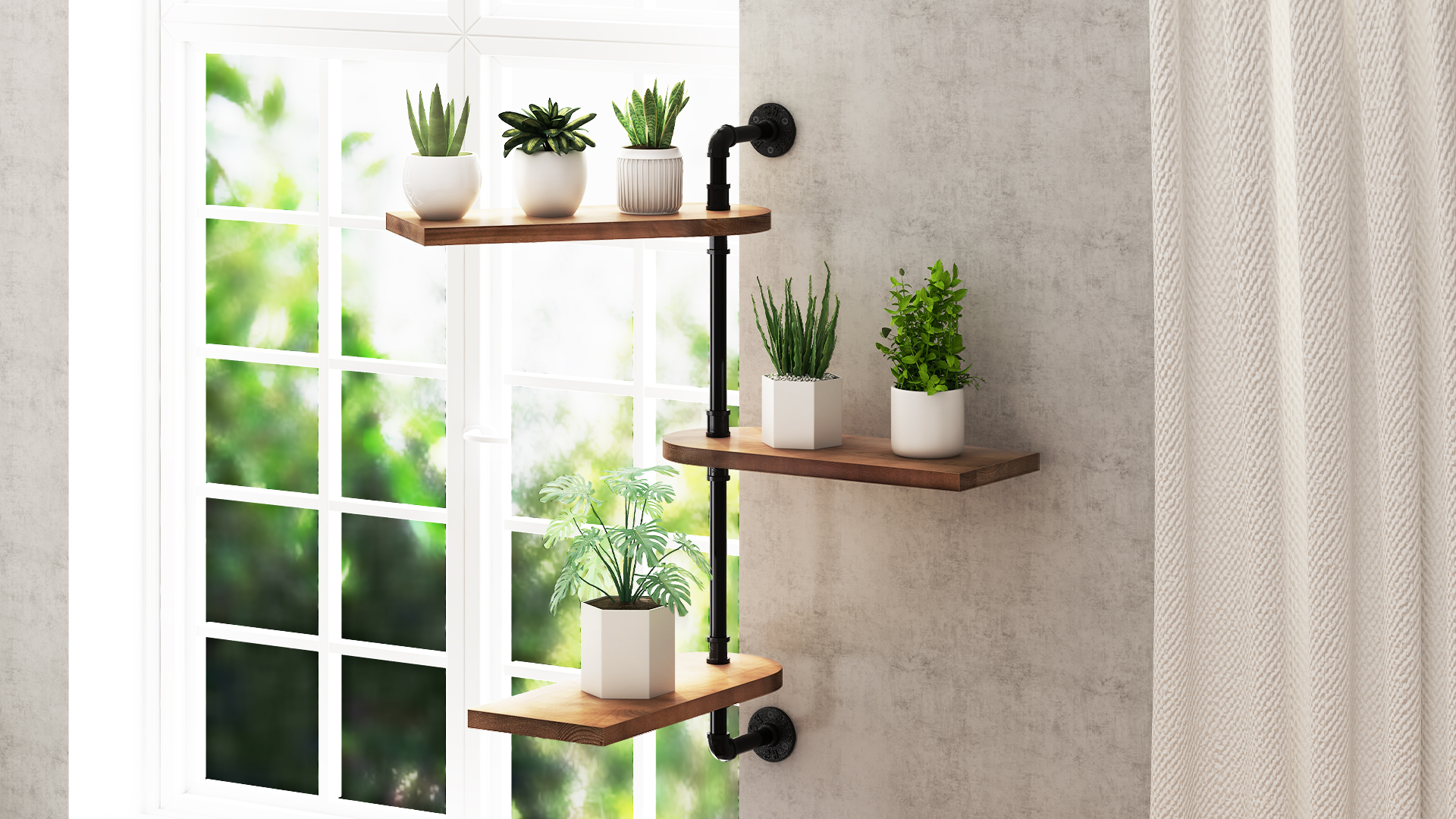 Amazon.com : OtGalk 3-Tier Rotating Window Plant Shelf,Wooden