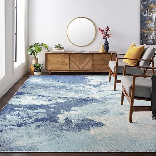 Miniatura 7 de Mark&Day - Alfombras Britsum modernas para interiores y exteriores, 5 x 7, color azul oscuro, que no se desprende, color gris plateado, azul marino,