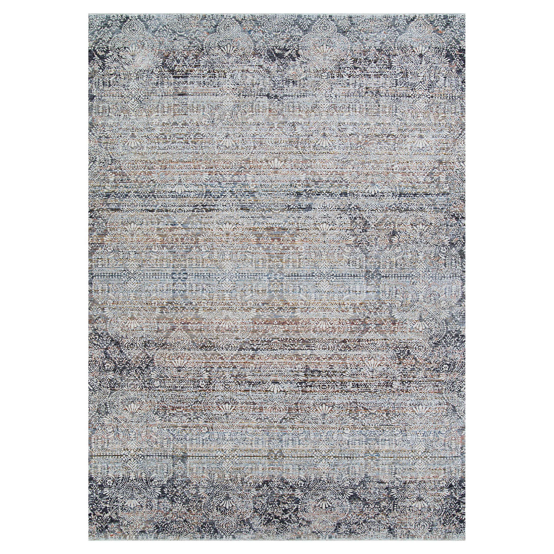 Couristan Luxor 8283/0140 Barocco Antique Beige-Pewter Area Rug, 2'2" x 8'11" Runner