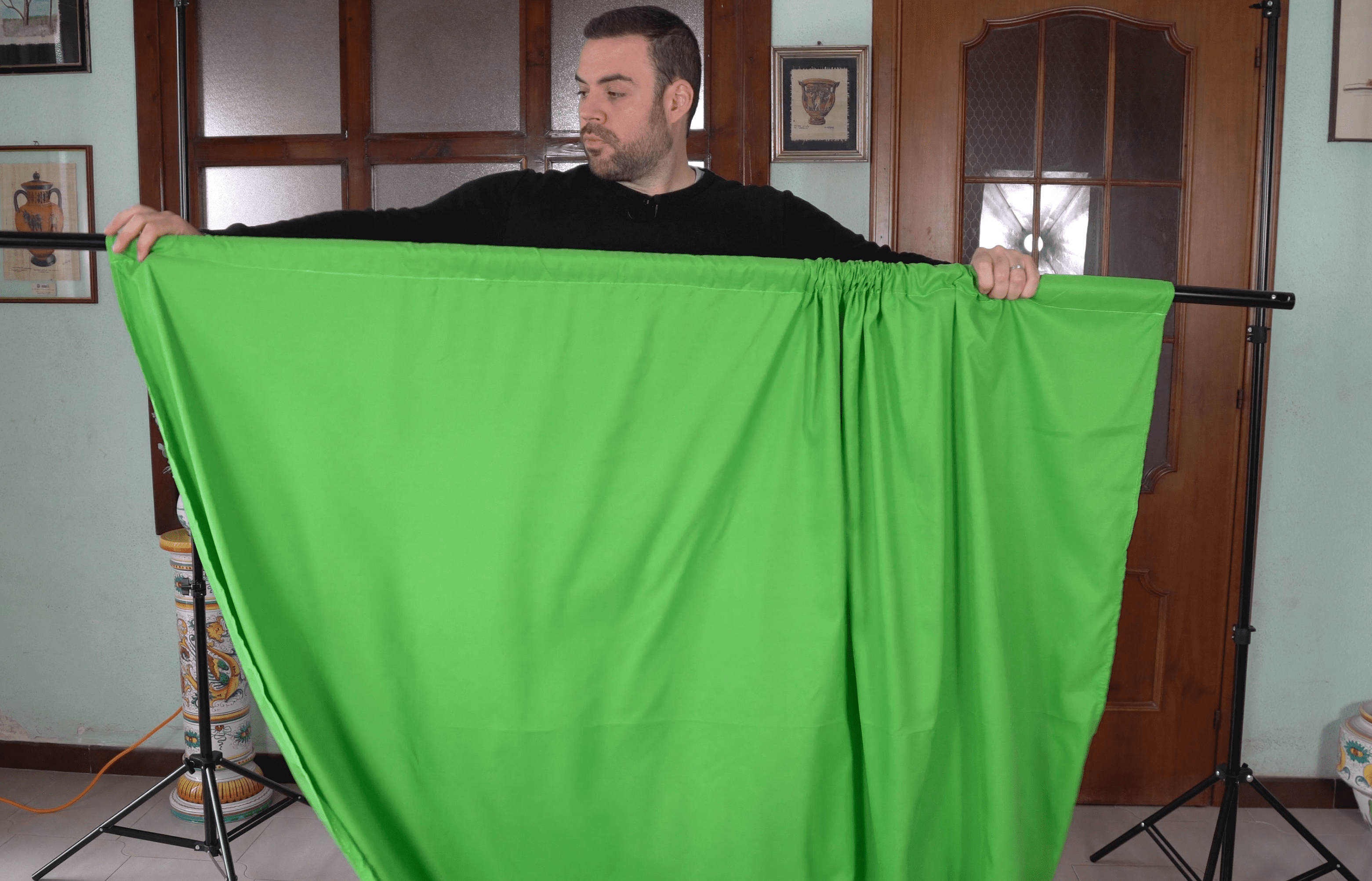 Kit Sfondo Fotografico Professionale 2,6x3m | Montaggio Rapido In 5 Minuti, Leggero E Portatile Con Borsa | Perfetto Per Foto Studio, Eventi, Matrimoni E Feste | Include 2 Sacchi D'Acqua E 12 Morsetti