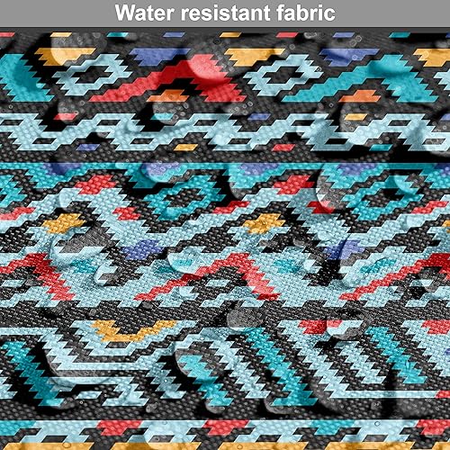 Miniatura 200 de Lunarable - Tela para amantes de perros de The Yard, patrón divertido de animales de dibujos animados en posiciones caprichosas estirando y Beige y