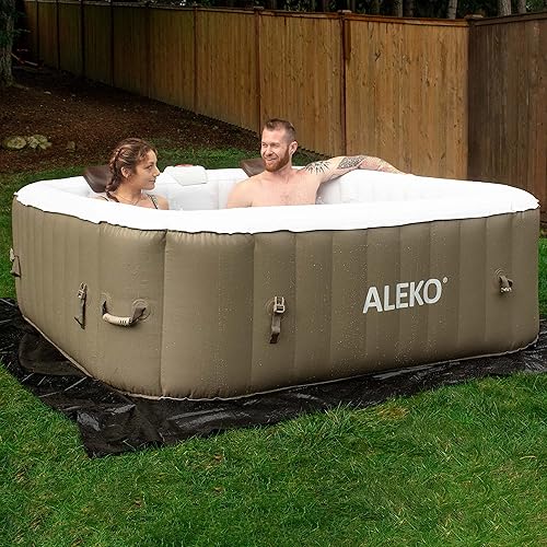 Miniatura 9 de ALEKO Spa inflable para bañera de hidromasaje  Burbuja de chorro personal de alta potencia  250 galones  marrón y blanco  HTISQ6BRWH