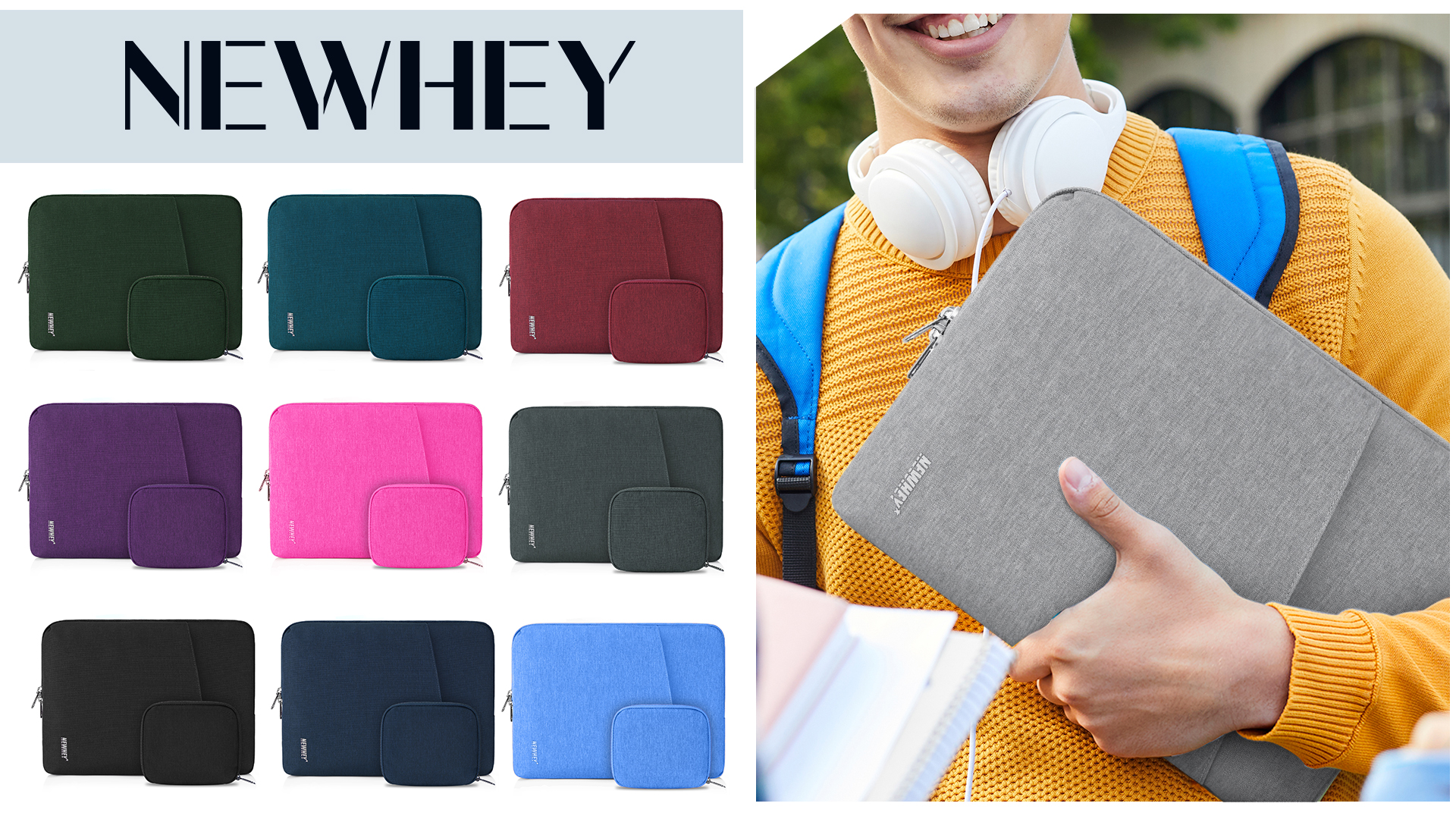 Laptophülle 13 Zoll – Stoßfeste Tragetasche Aus Nylon Für Büro, Business & College, Grau