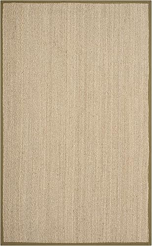 Miniatura 385 de Safavieh Colección de fibra natural NF115P - Alfombra (fibra natural), color gris, Fibras naturales beige, (Natural/Beige),Natural/Negro,Natural