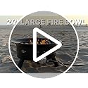 Flame King Smokeless Propane Fire Pit, 24-inch Portable Firebowl, 58K BTU with Self Igniter, Cover, & Carry Straps for RV, Camping, & Outdoor Living