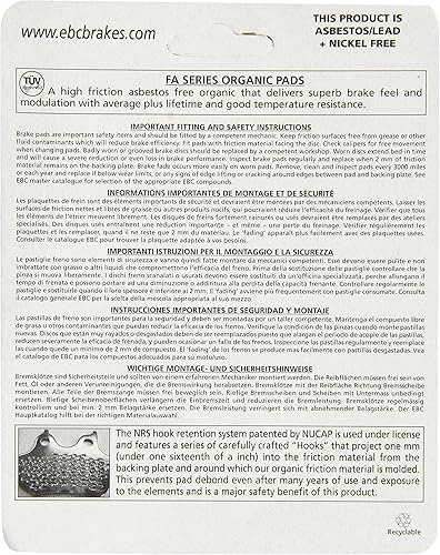 Miniatura 2 de EBC Brakes FA106 Juego de pastillas de freno de disco