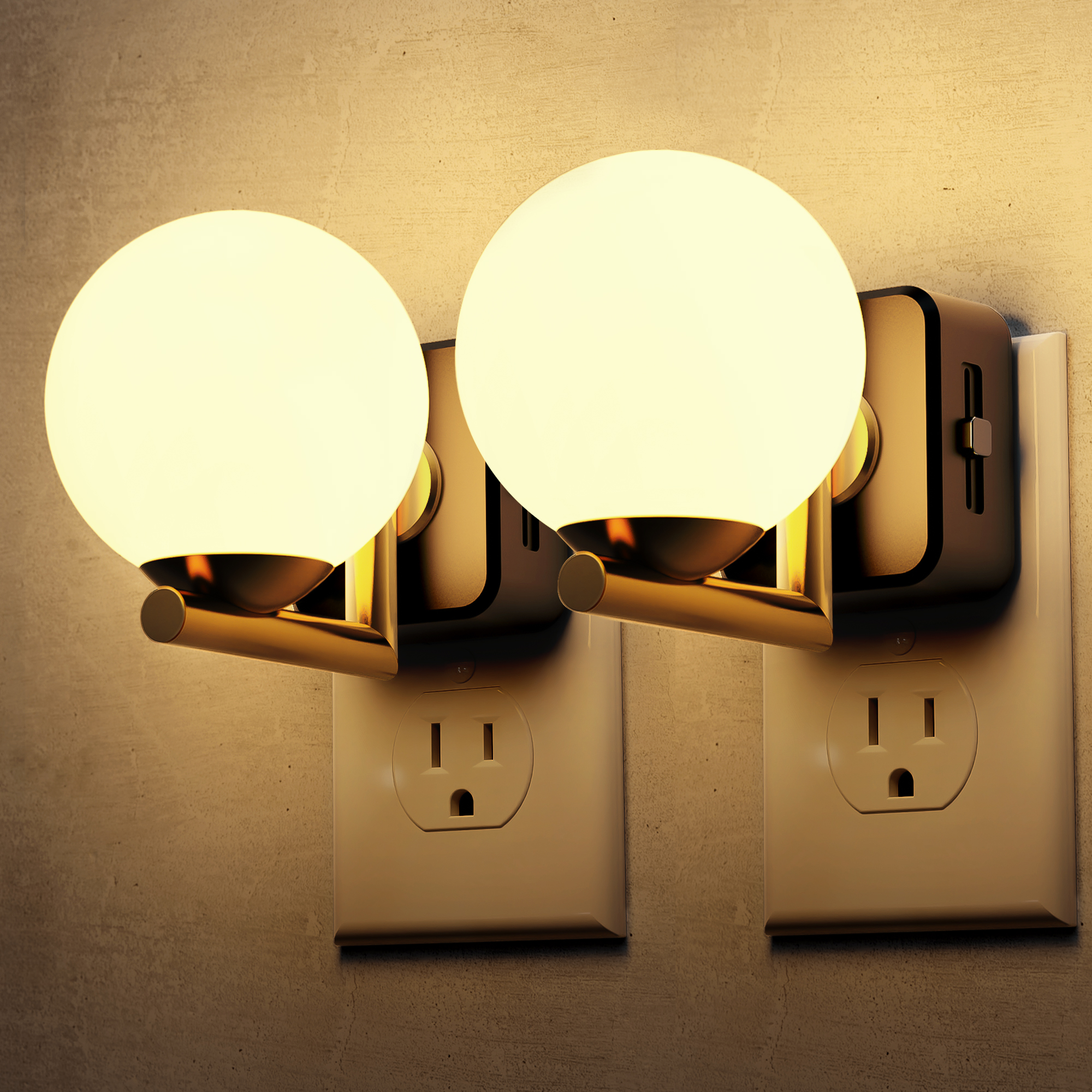 Image of L LOHAS LED Night Lights Plug Into Wall, Dusk to Dawn Sensor, Soft White 3000K Nightlight, 0-100LM Adjustable Brightness, Plug in Night Light for Bathroom, Hallway, Bedroom, Stairway