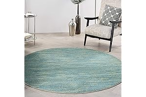 Nourison Essentials Blue Green 6' Round Area Rug