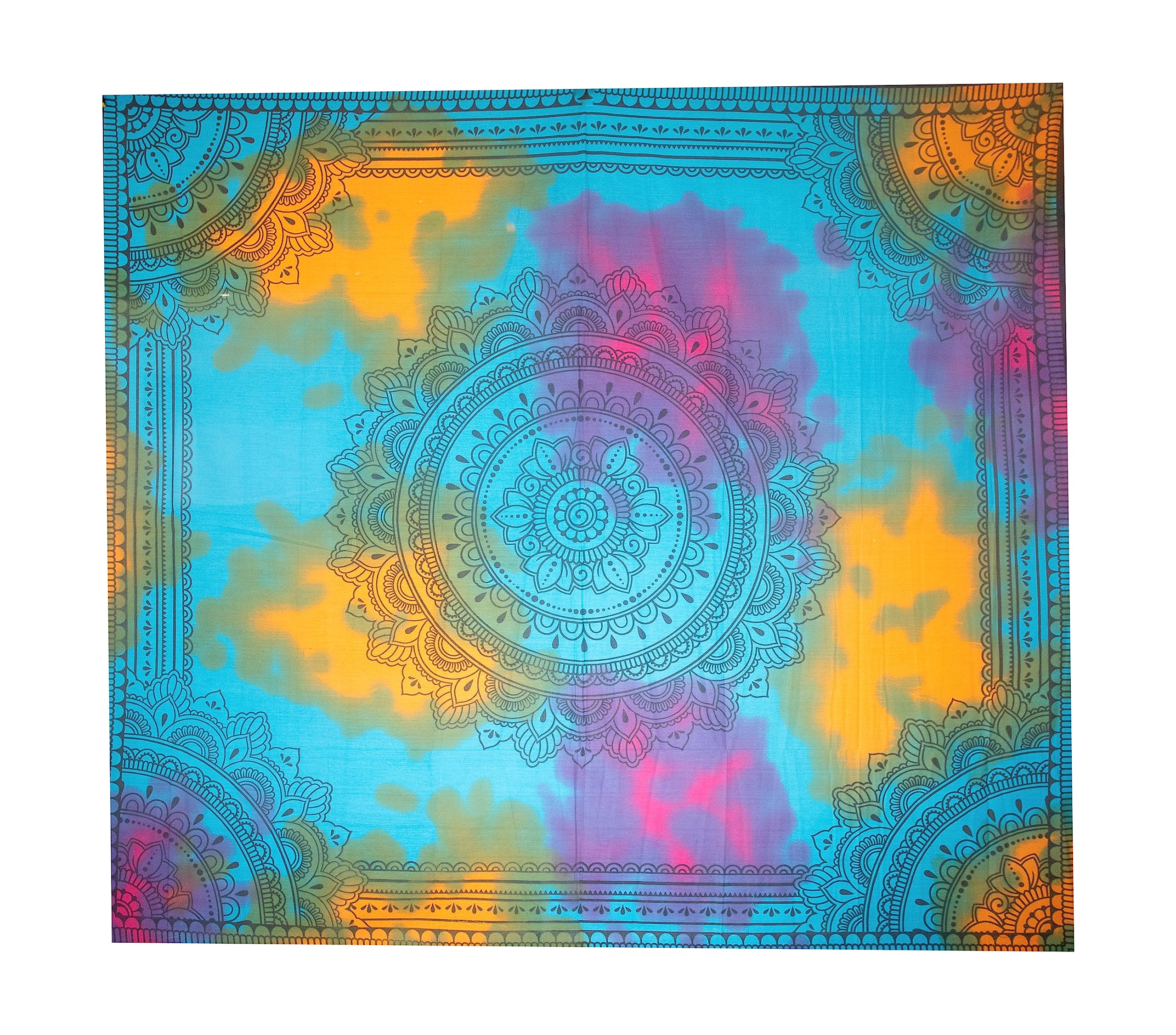 Toalla playa grande, manta picnic, manta playa grande mandala, toallas playa grande, mandala pared grande 100% algodon, manta/mantel/alfombra/pareo/tapiz mandala (210x230cm, Mandala Multicolor2)