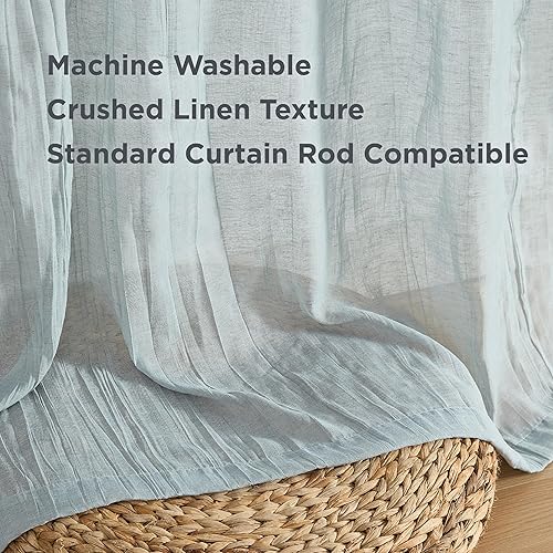 Miniatura 6 de French Connection - Cortina para ventana, juego de 2 paneles, semitransparente, decoración moderna del hogar, cortinas para sala de estar, comedor,