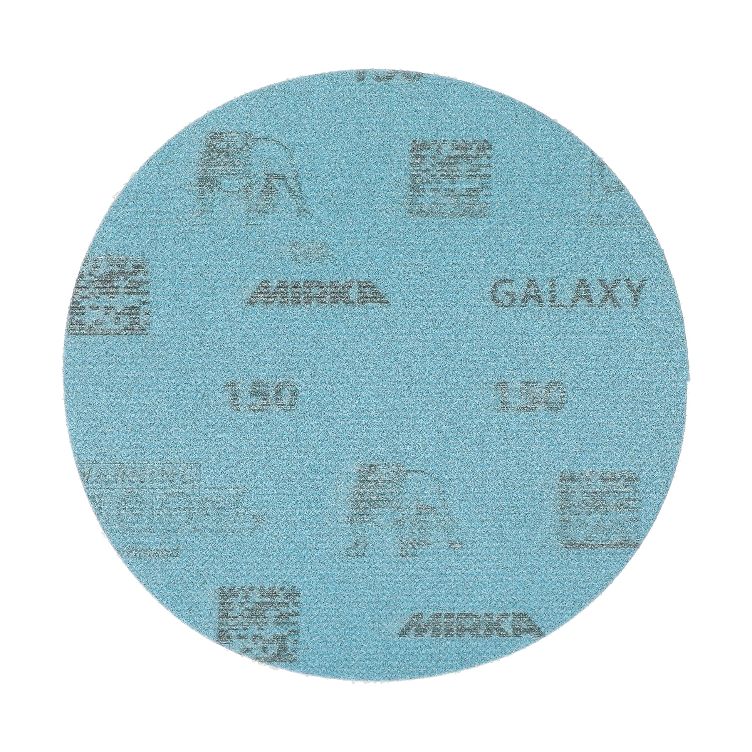 Mirka GalaxySandpaper - Carta abrasiva da 125 mm, grana 150, confezione da 50 dischi/confezione, abrasiva di alta qualità per resina epossidica, legno, metallo, tecnologia anti-intasamento e