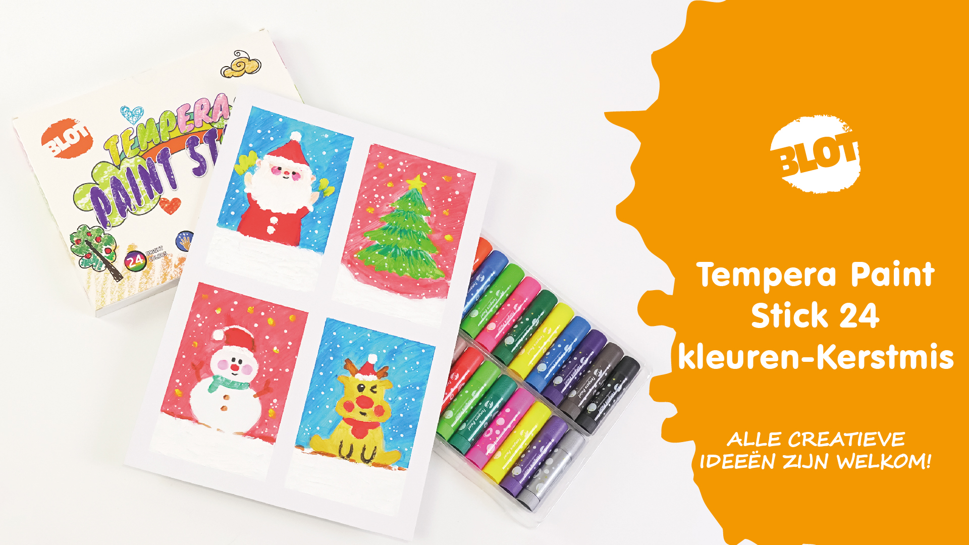JOYIN 36 stuks afwasbare Tempera verfstiften, snel drogend en geen rommel, verfstiften voor kunsthandwerkprojecten, kunst-kerstcadeaus voor kinderen en kunstenaars