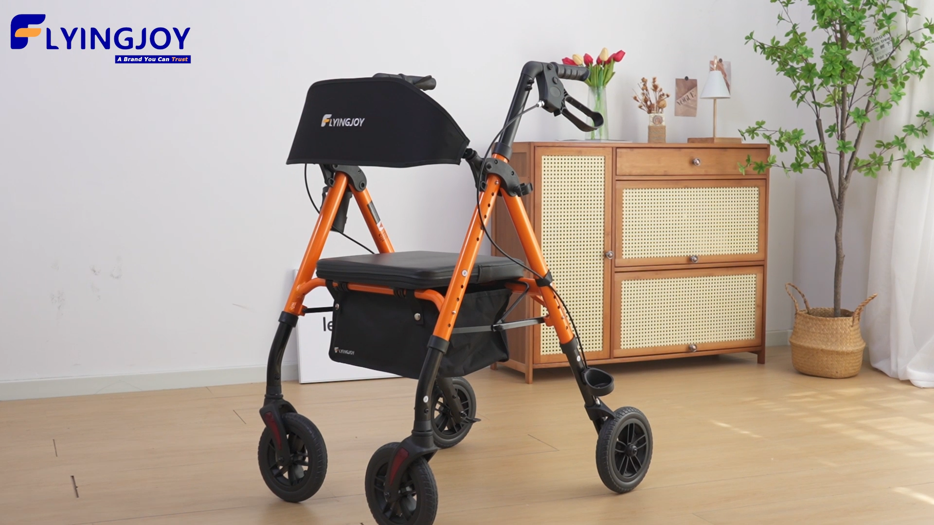 Foldable Rollator Walkers for Seniors with Seat,4 Wheel Rolling Walker