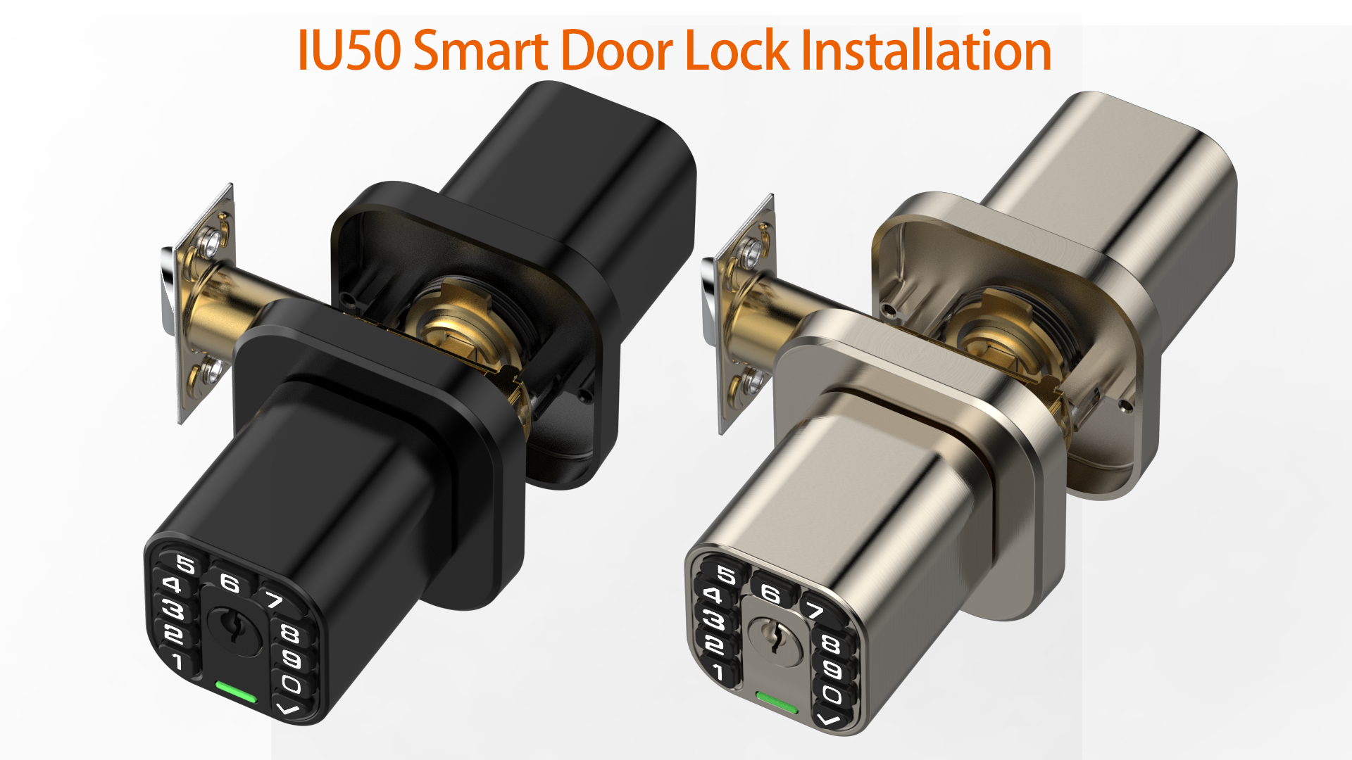 Richelock Square Door Knob with Keypad, Keylees Entry Door Lock