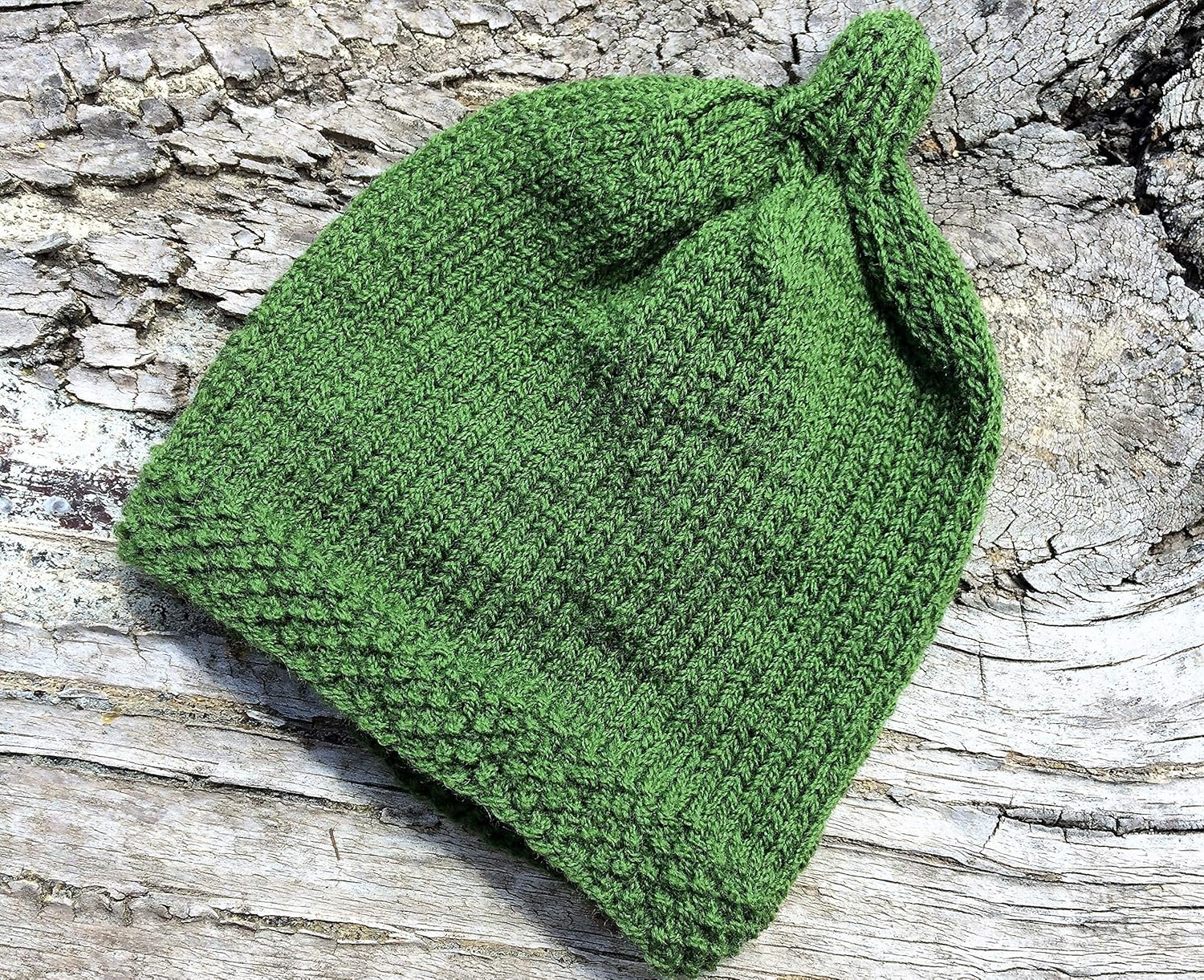 Gumnut Babies Knitted Beanie. Green Gumnut Beanie for Small