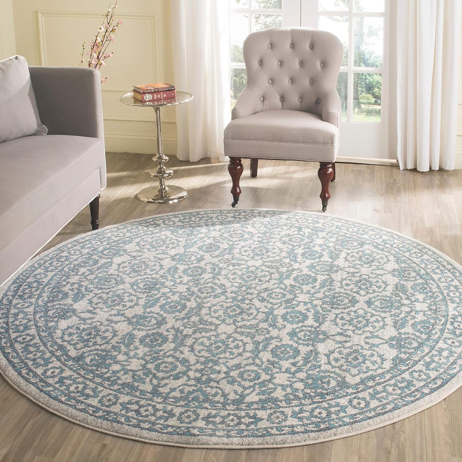 SAFAVIEH Evoke Collection 2'2" x 4' Royal / Ivory EVK216F Non-Shedding Living Room Bedroom Accent Rug