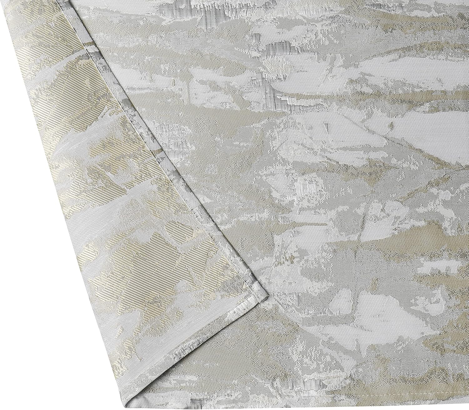 Majestic Giftware 2 Pieces Jacquard Window Curtains - WT1304-4284 | (42 x 84) Window Treatment for Bedroom, Living Room & Kitchen | Long & Luxury Insulated Curtains (Ivory/Grey/Gold)